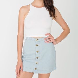 American Apparel denim button front skirt